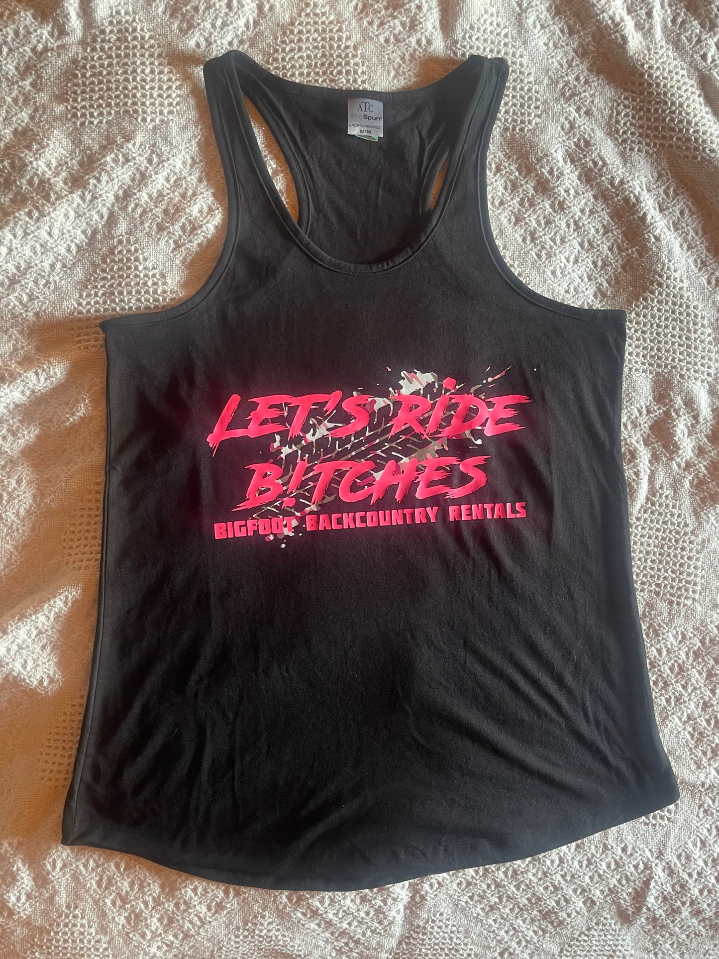 Let's ride bitches ladies tank top